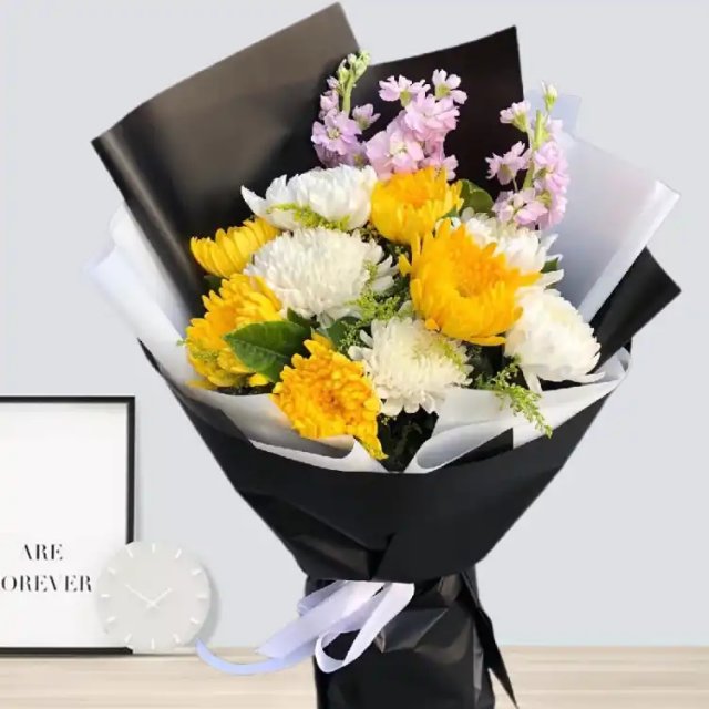 黄菊5支/白菊6支/8#