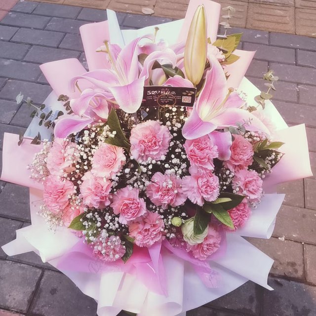 红色白荷/粉色康乃馨/484#