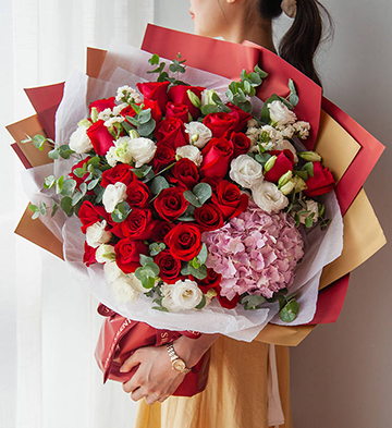 红玫瑰/绣球花/154#