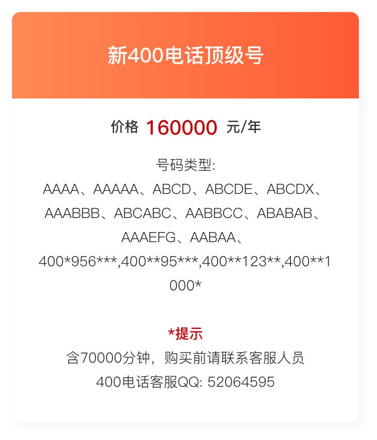 400优质靓号