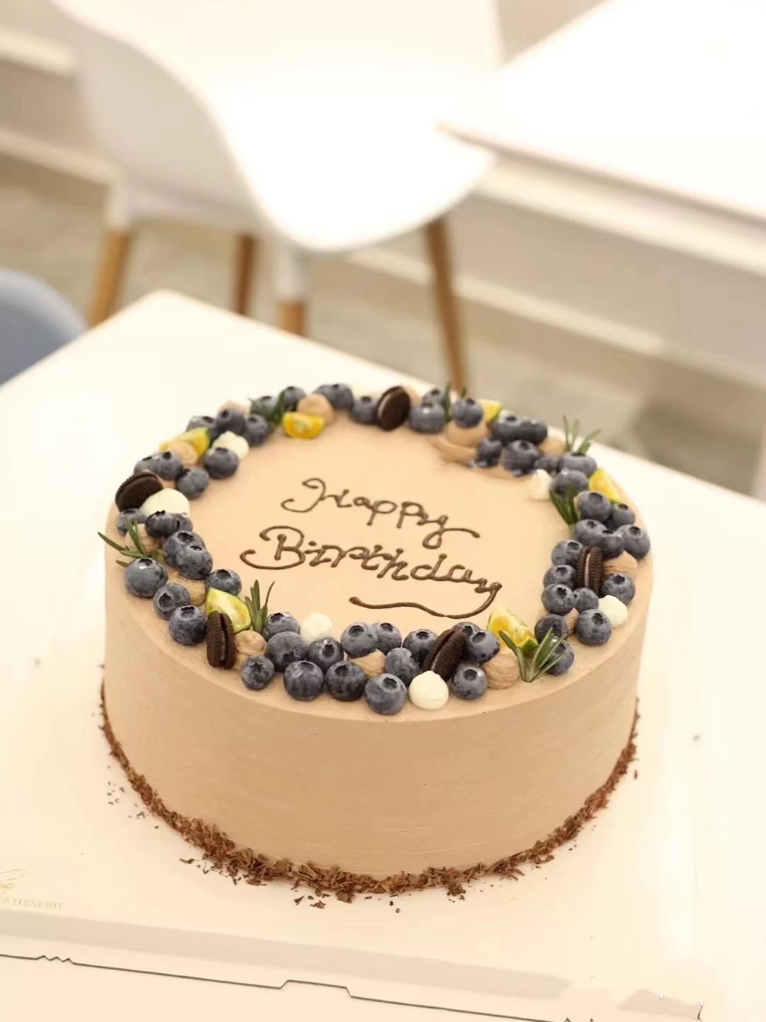 巧克力蓝莓主题蛋糕