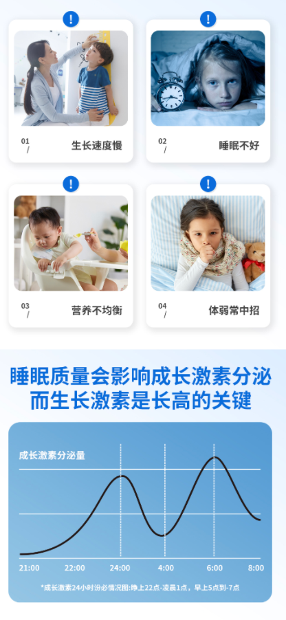 诚长优+儿童γ-氨基丁酸y生长素青少年gaba酸枣仁