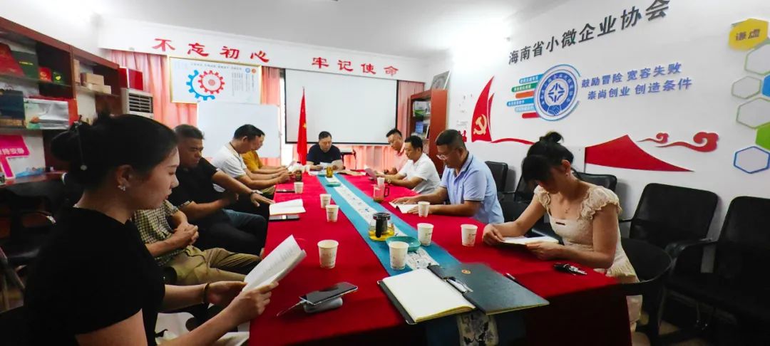 海南省小微企业协会党支部认真学习党的纪律条例