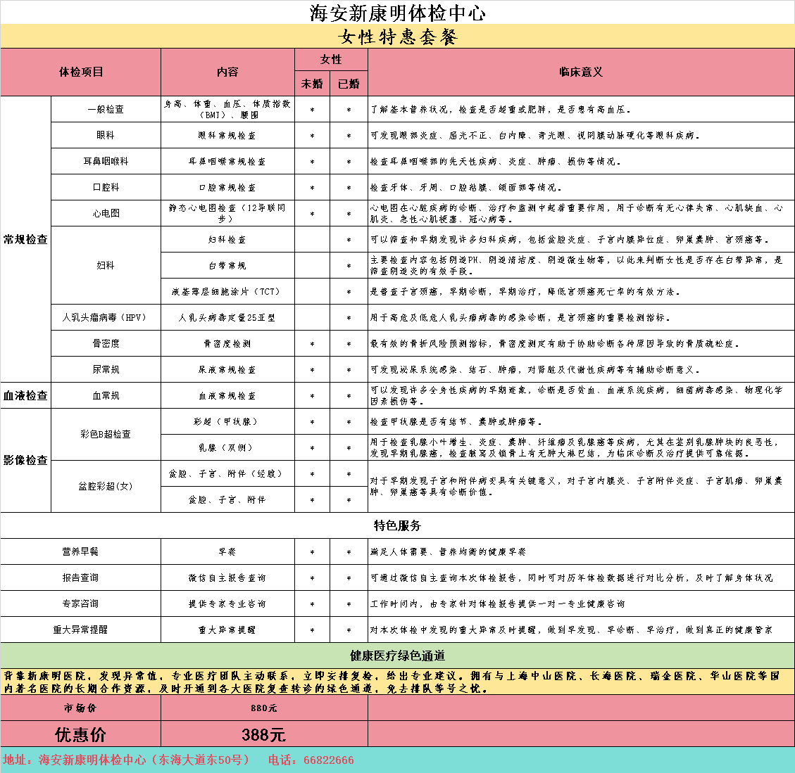 女性体检特惠版