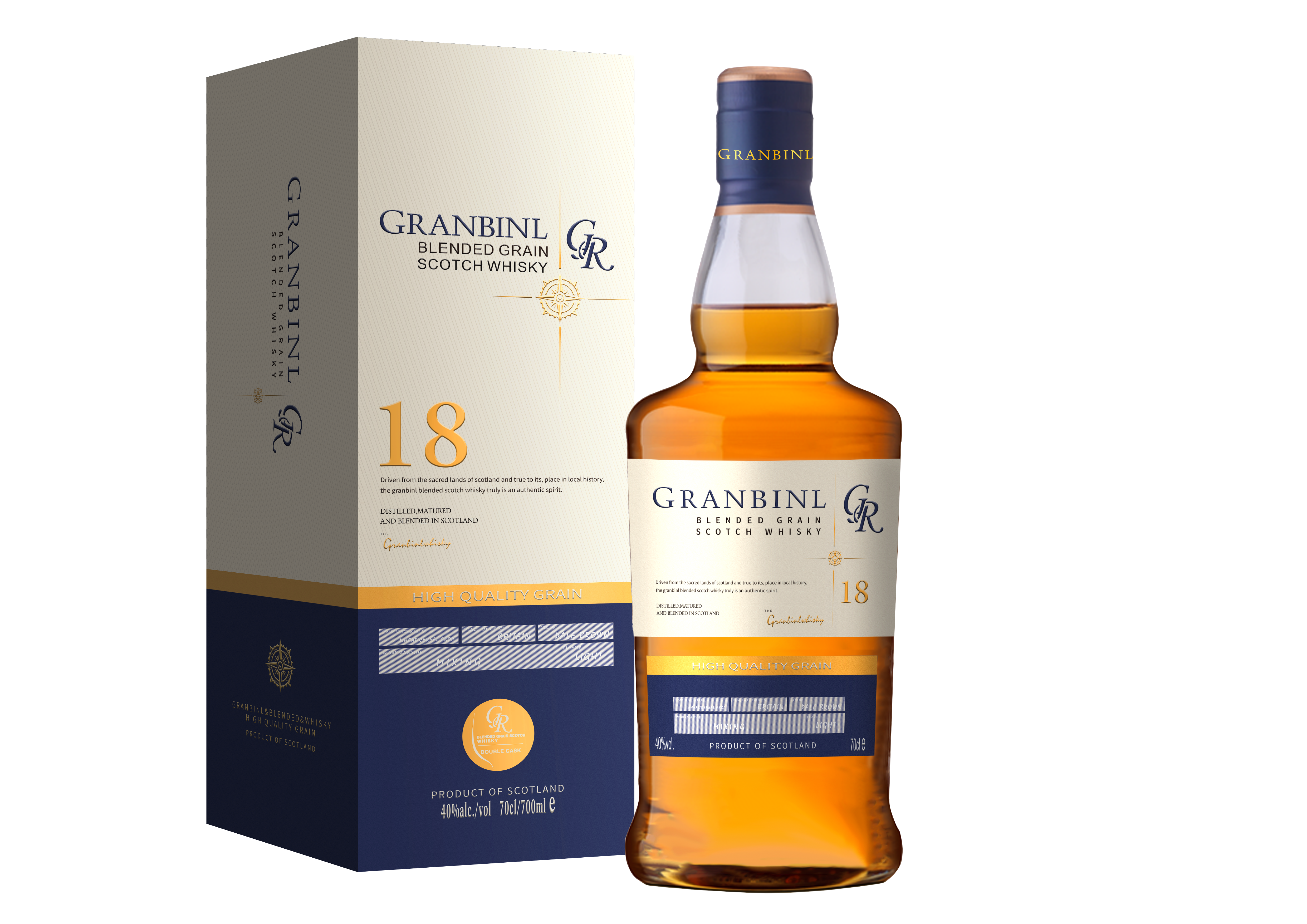 英国格兰宾18年纯谷物威士忌（700ml*6)