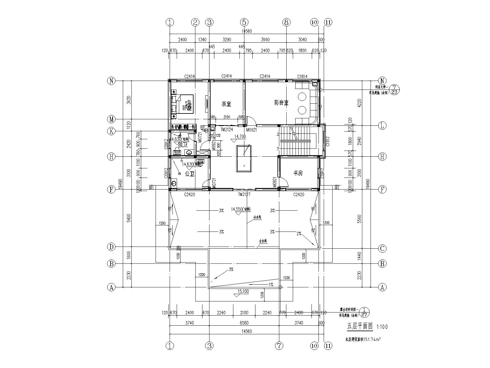 【QS013款】成品图纸新中式风格五层乡村别墅农村自建房设计图纸（全套图纸）打印版