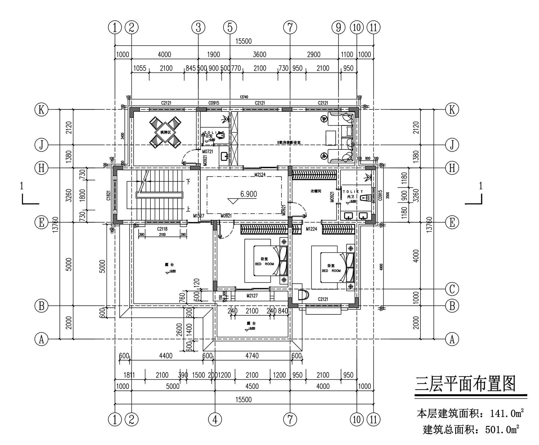 【F006款】成品图纸新中式三层乡村别墅农村自建房设计图纸（全套图纸）打印版.....