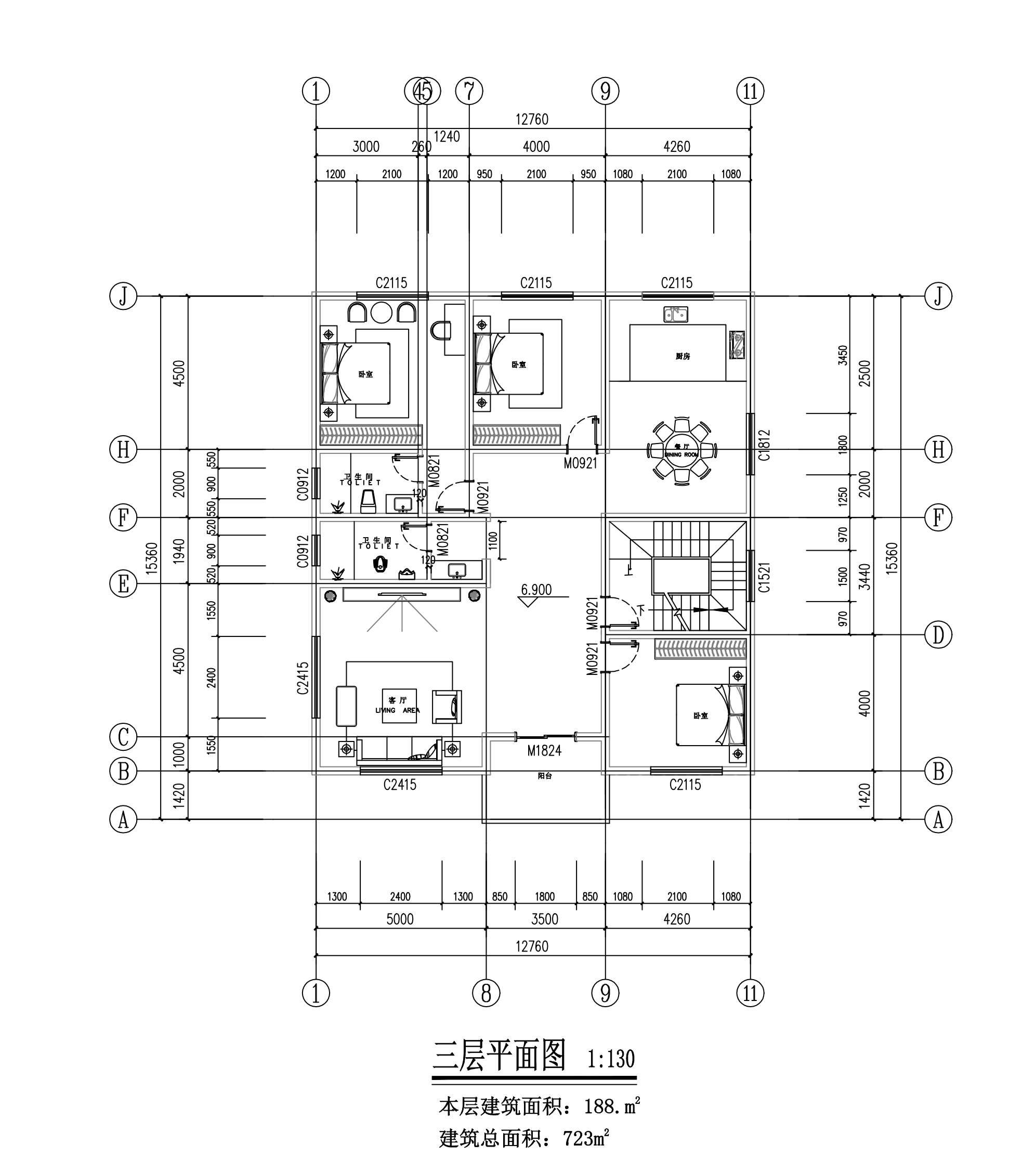 【F010款】成品图纸欧式四层乡村别墅农村自建房设计图纸（全套图纸）打印版.....