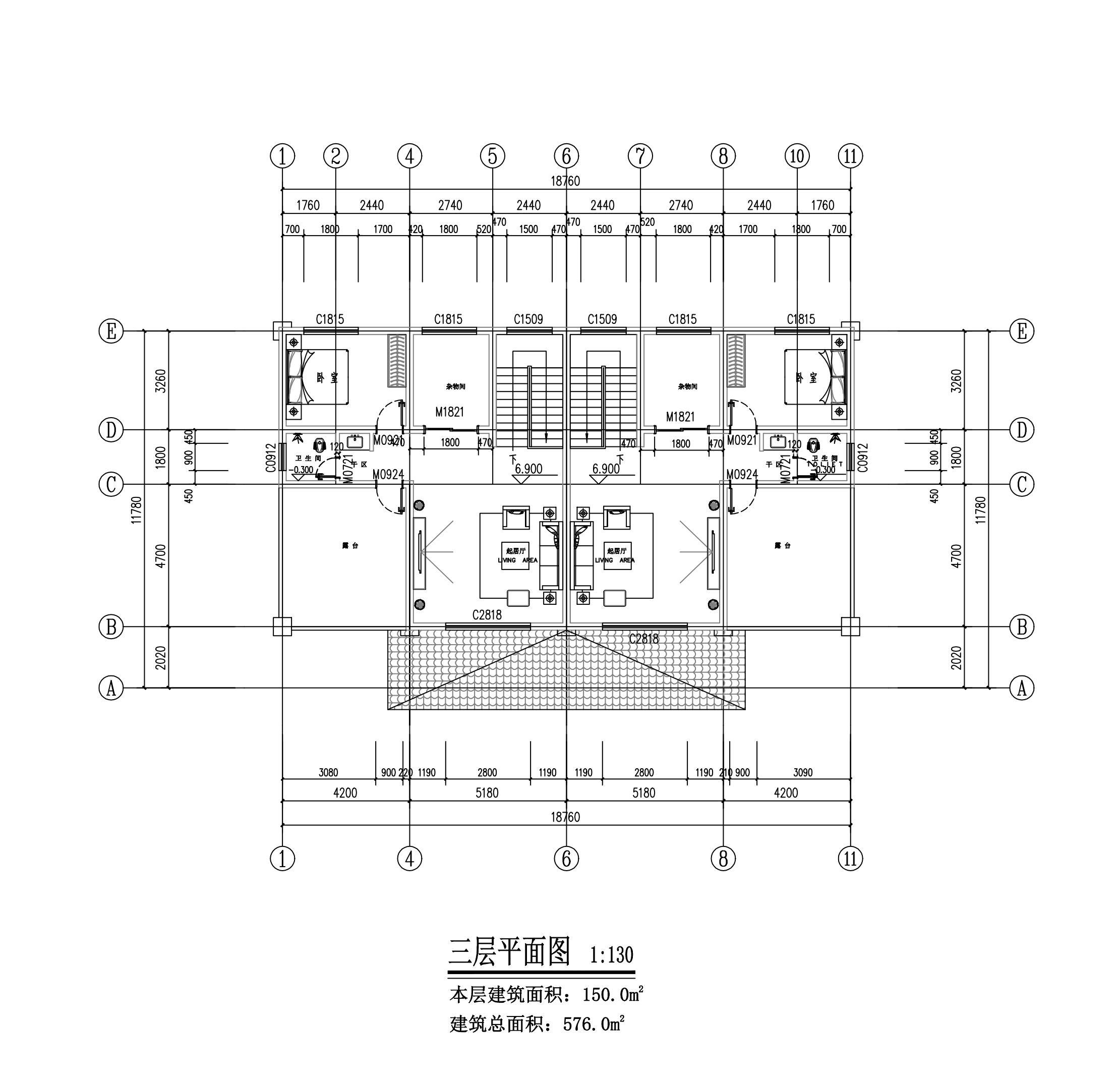 【F012款】成品图纸中式三层乡村别墅农村自建房设计图纸（全套图纸）打印版.....