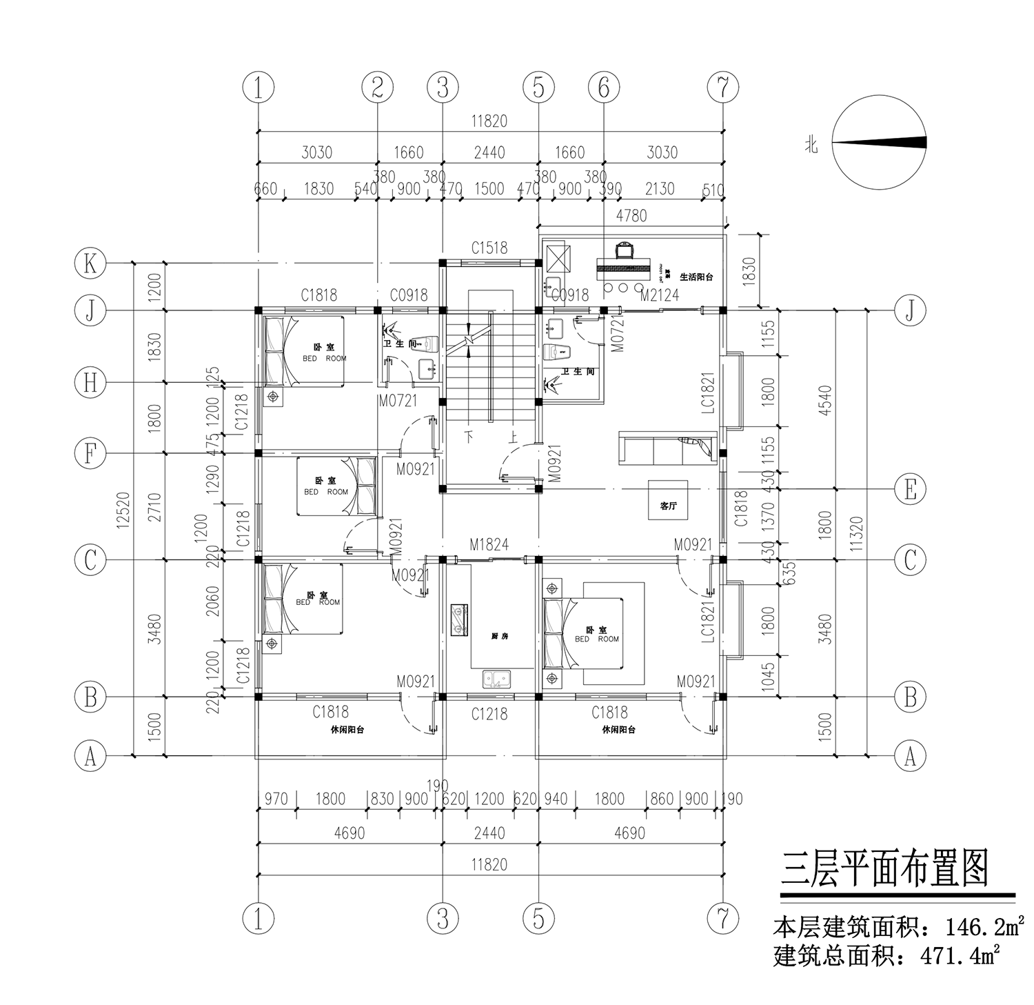 【F017款】成品图纸新中式风格三层半双拼乡村别墅农村自建房设计图纸（全套图纸）打印版.....