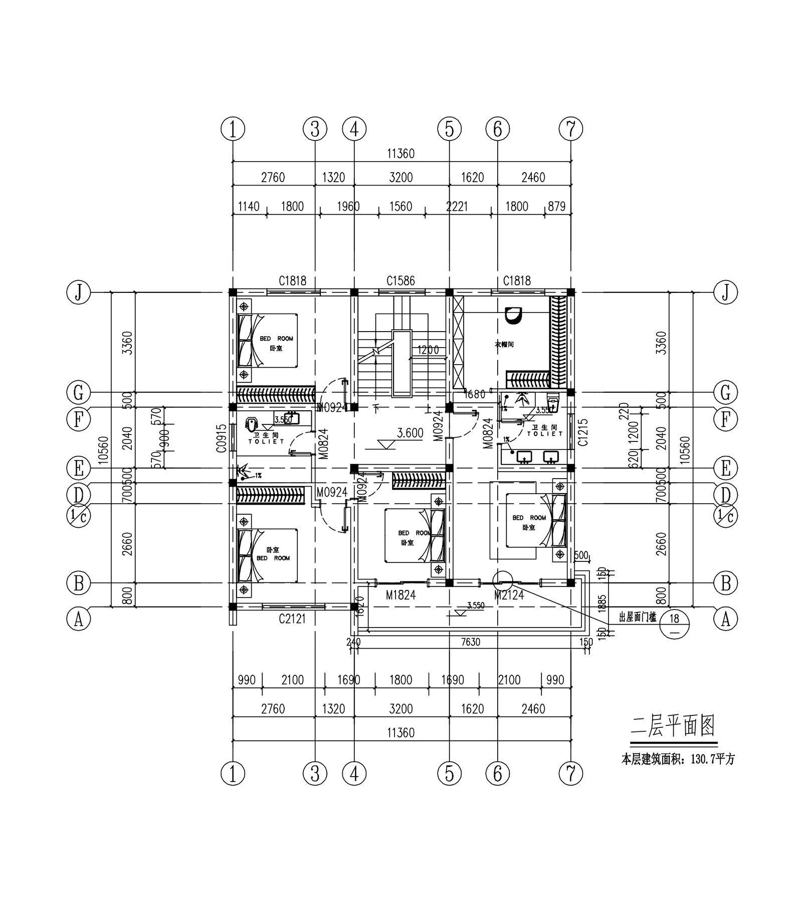 F046款】成品图纸现代三层乡村别墅农村自建房设计图纸（全套图纸）打印版.....