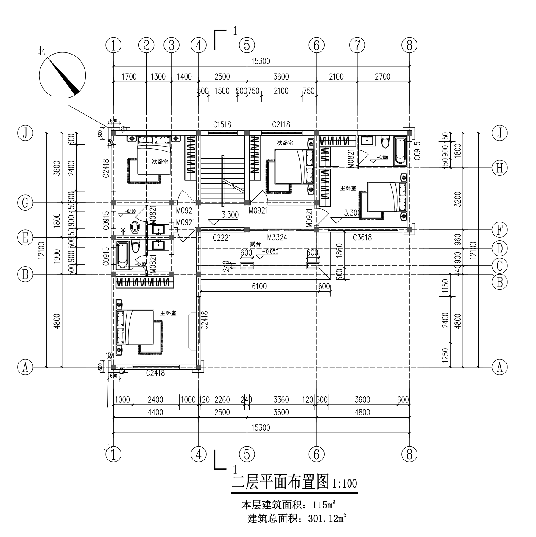 【F050款】成品图纸中式三层乡村别墅农村自建房设计图纸（全套图纸）打印版.....