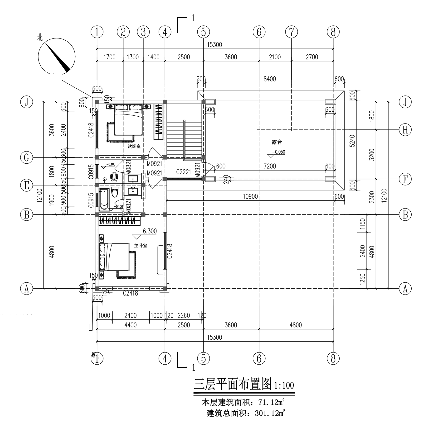 【F050款】成品图纸中式三层乡村别墅农村自建房设计图纸（全套图纸）打印版.....