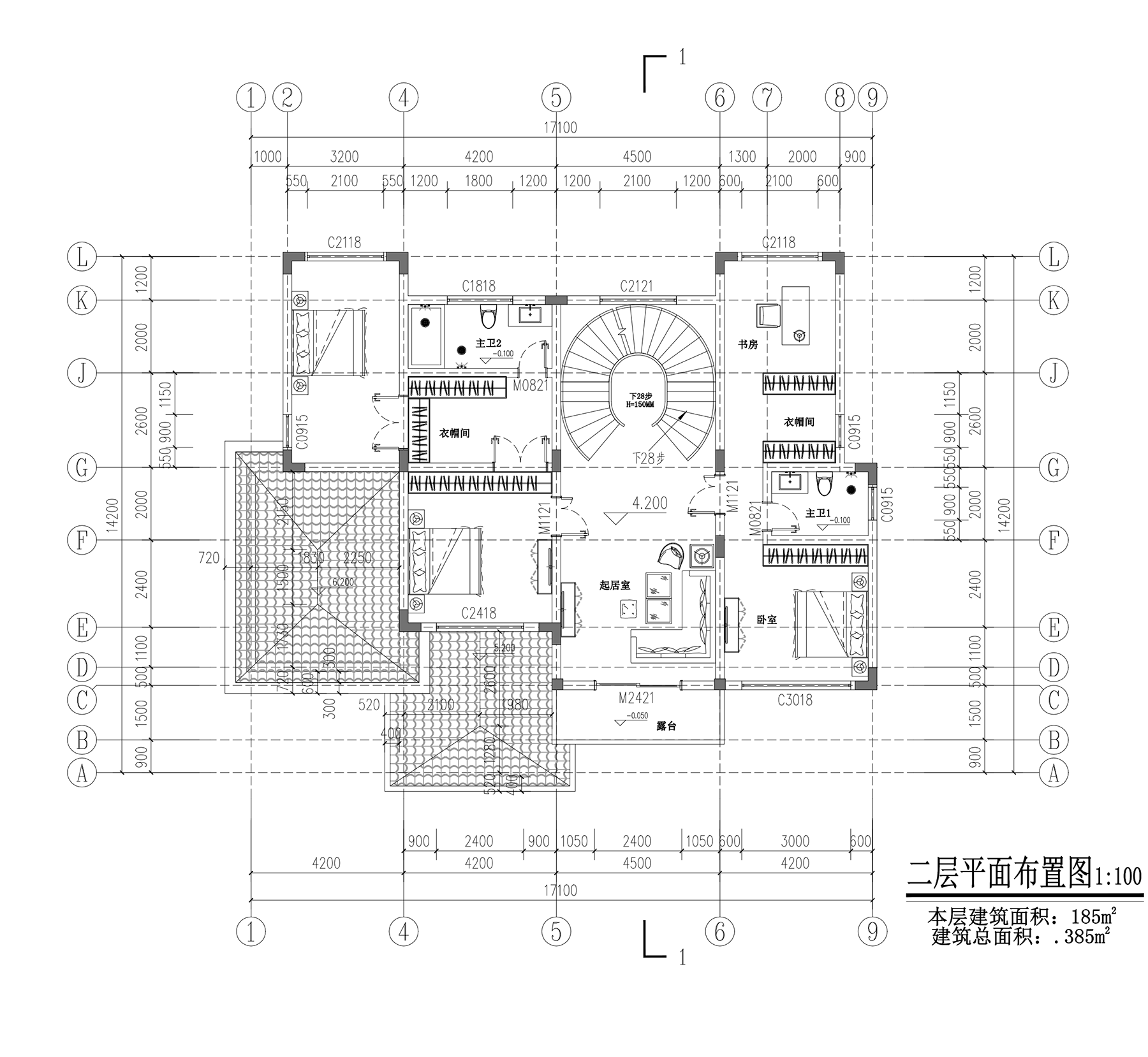 【F066款】成品图纸新中式二层乡村别墅农村自建房设计图纸（全套图纸）打印版.....