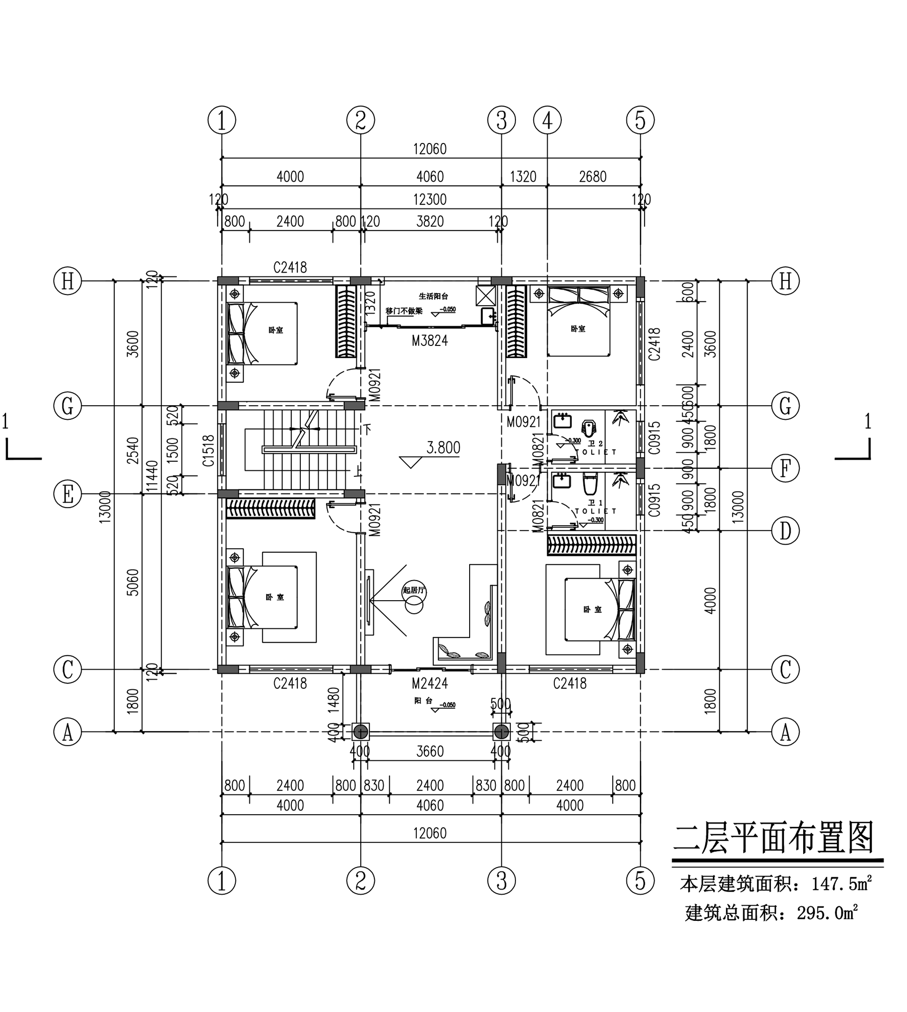 【F068款】成品图纸欧式二层乡村别墅农村自建房设计图纸（全套图纸）打印版.....