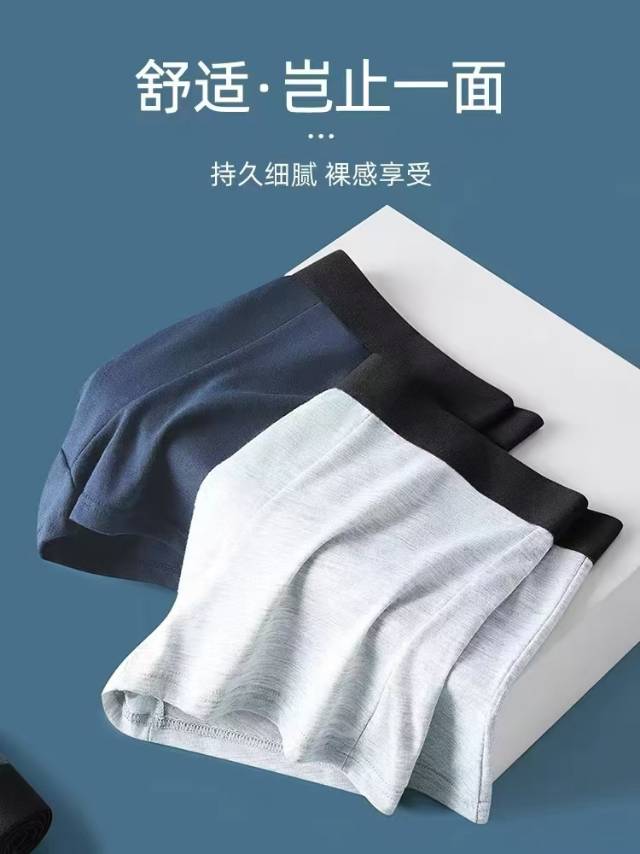 男士莫代尔平角内裤，3.3元/条，（蓝色、灰色、深灰、丈青、黑色、L、XL、XXL、XXXL）1000起订