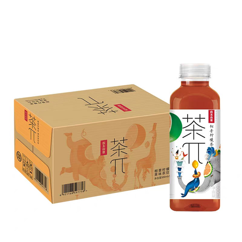 果味茶柑普柠檬茶500mlX15瓶/箱   48元/箱（请在线下实体门店购买）