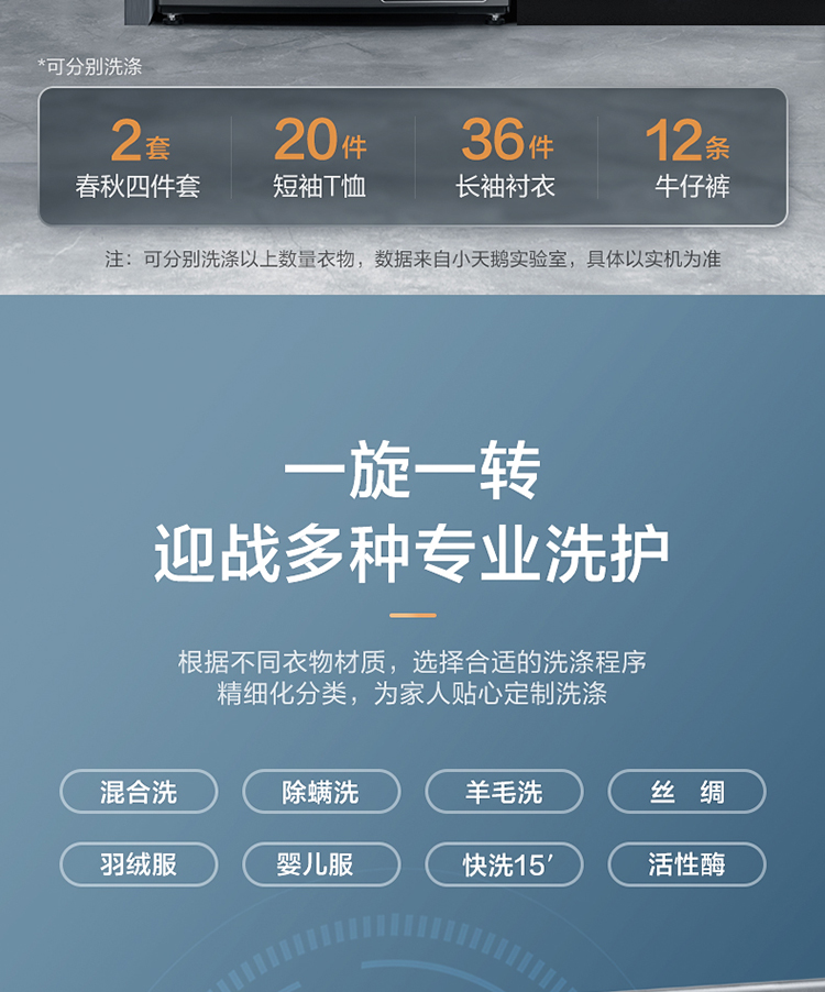 小天鹅（LittleSwan）全自动滚筒洗衣机母婴儿童内衣家用变频超薄纯净系列高温消毒10KG大容量 BLDC变频