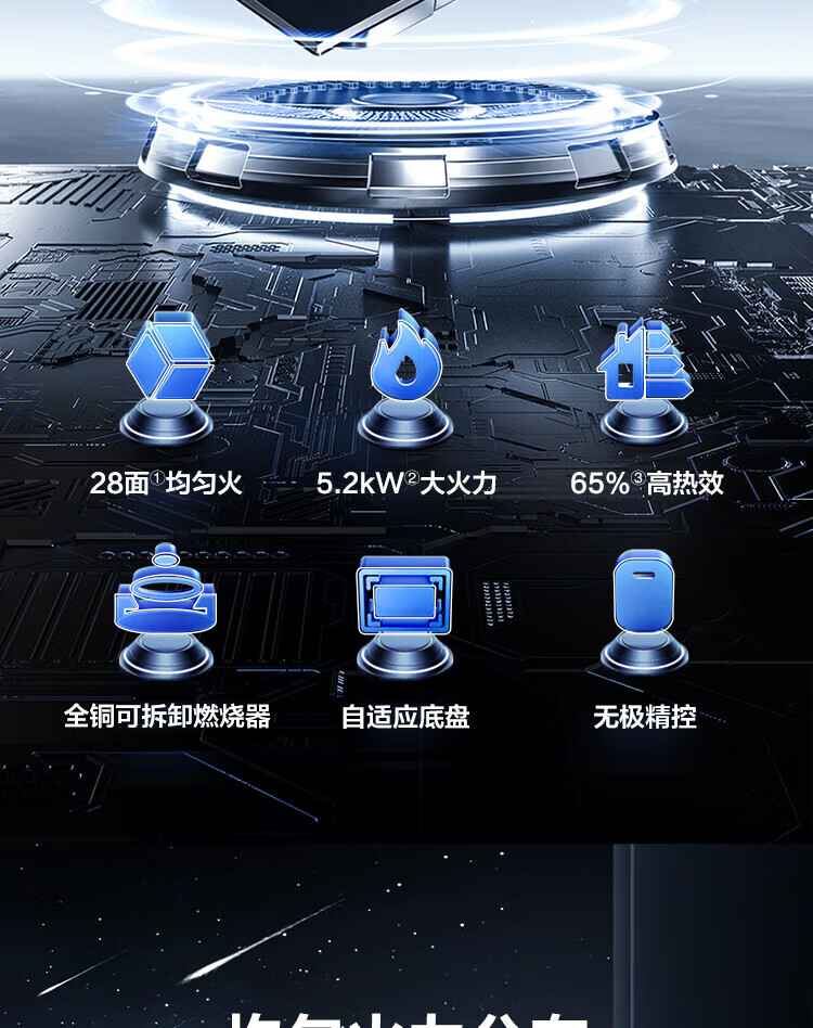 ROBAM老板9B1K1燃气灶家用防爆钢化玻璃面板嵌入式双灶5.2kW