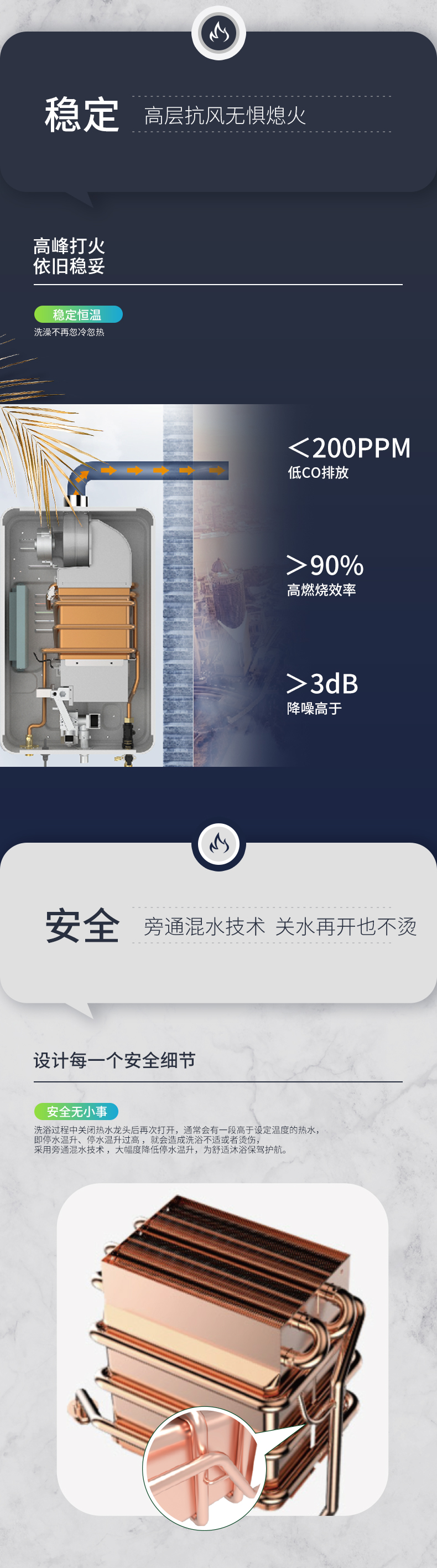 元升燃气热水器 上抽直流变频+水气双调（16L）燃气热水器