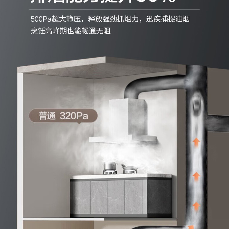 支云吸油烟机 三腔变频立体环吸 顶侧双吸共同发力