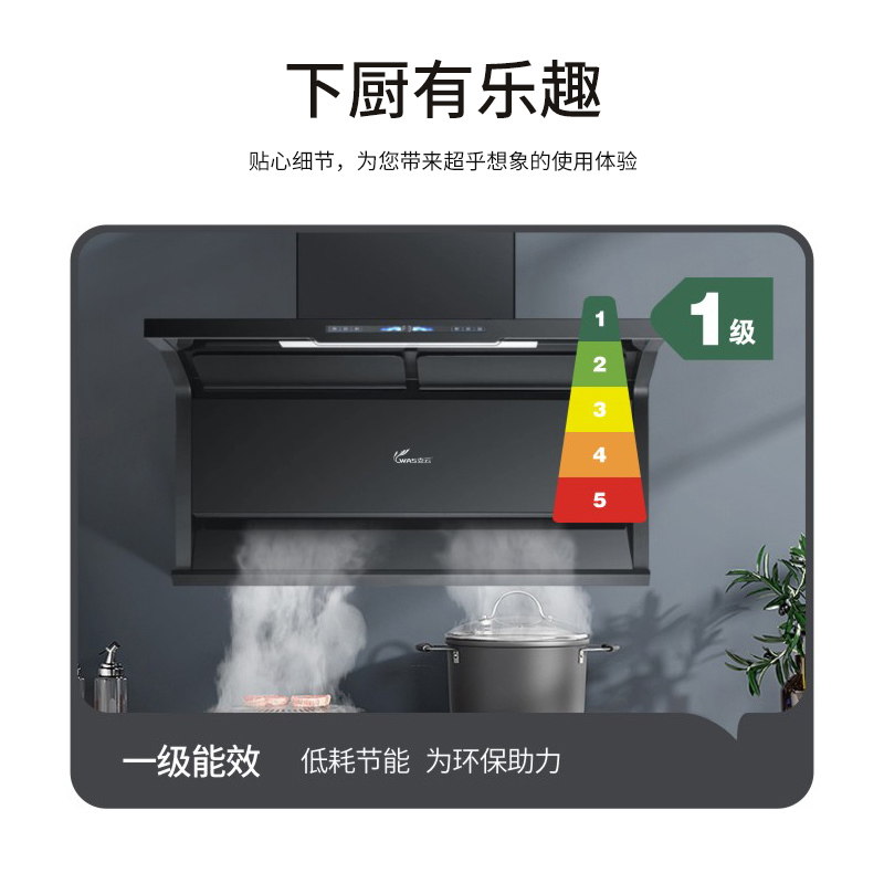 支云吸油烟机 三腔变频立体环吸 顶侧双吸共同发力