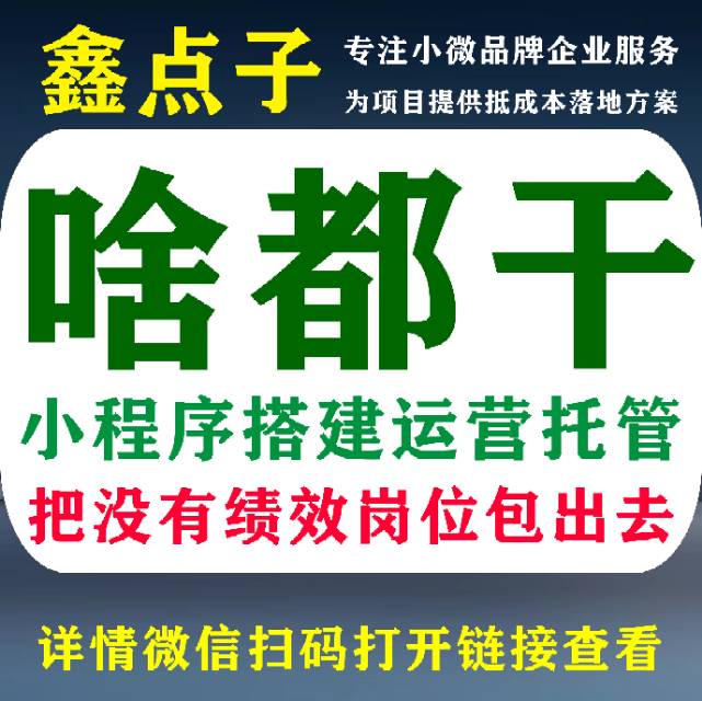 品牌小程序项目申请-搭建-维护托管/非营销岗位外包服务