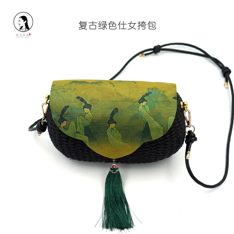 复古绿色仕女挎包