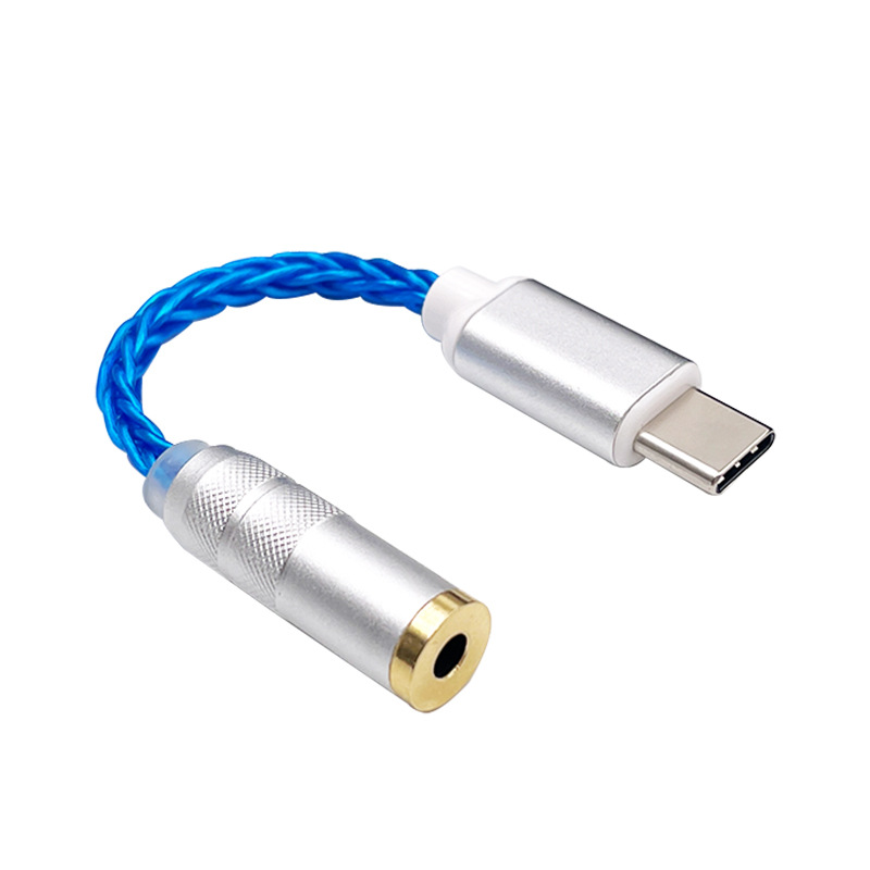 es9280c音频dsd解码8股镀银typec手机耳机转接头线 2.5/3.5/4.4mm