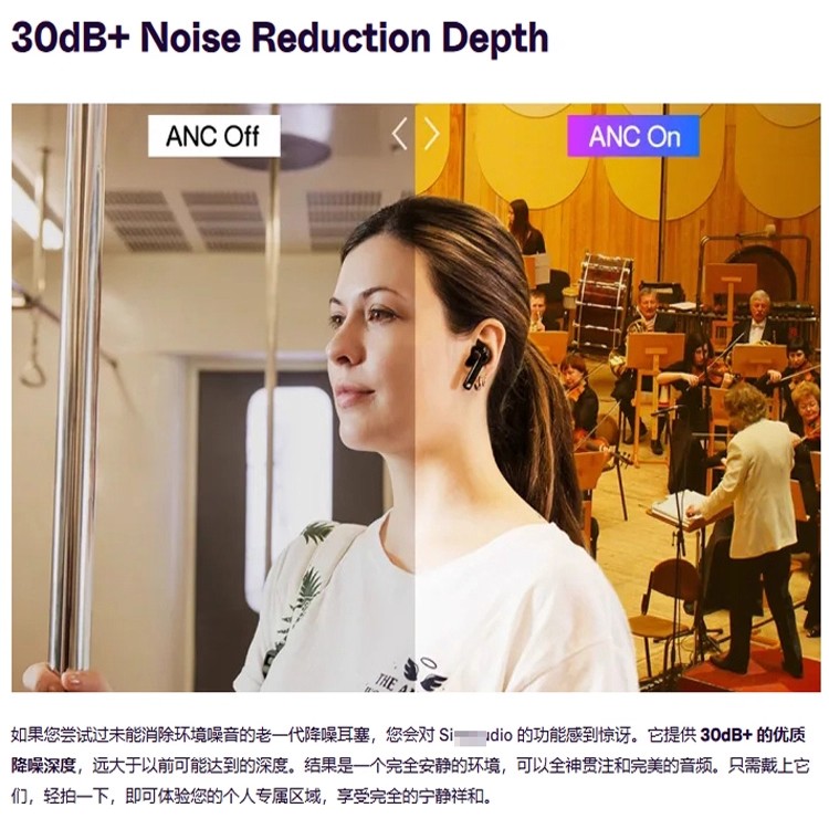 千元机旗舰 推荐款 au同款 T20真无线蓝牙耳机 支持anc主动降噪