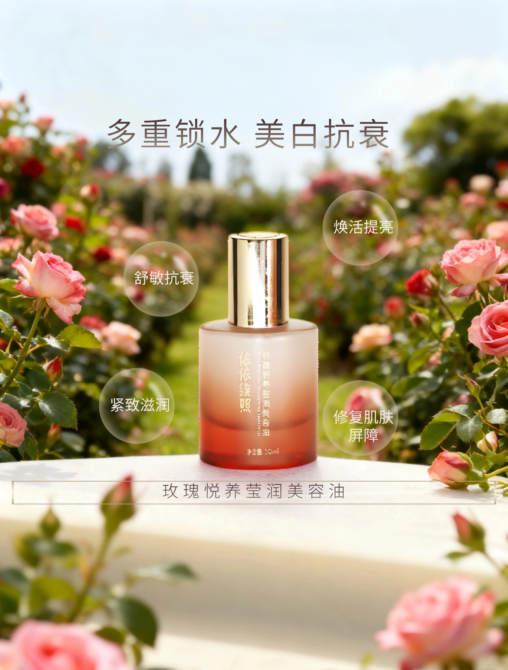 【双12钜惠】依依续照玫瑰悦养莹润美容油（30ml）