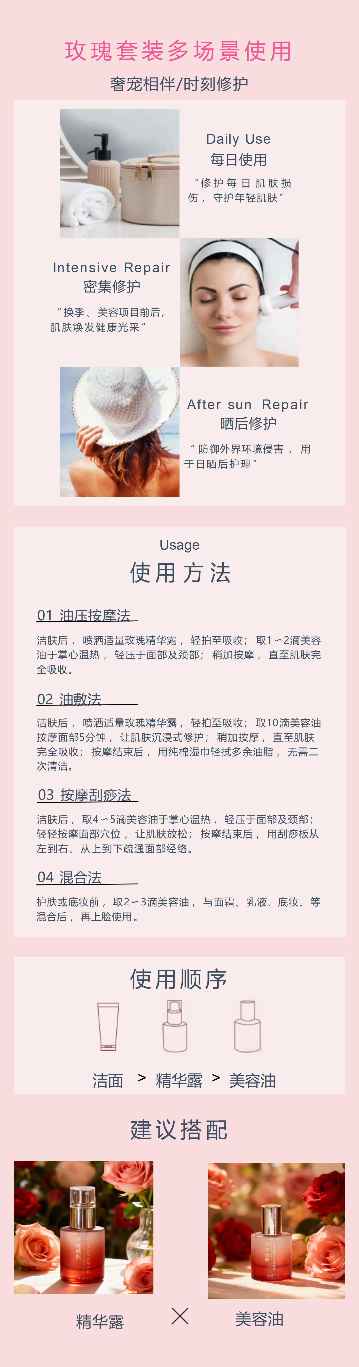 【双12钜惠】依依续照玫瑰水油护肤套装