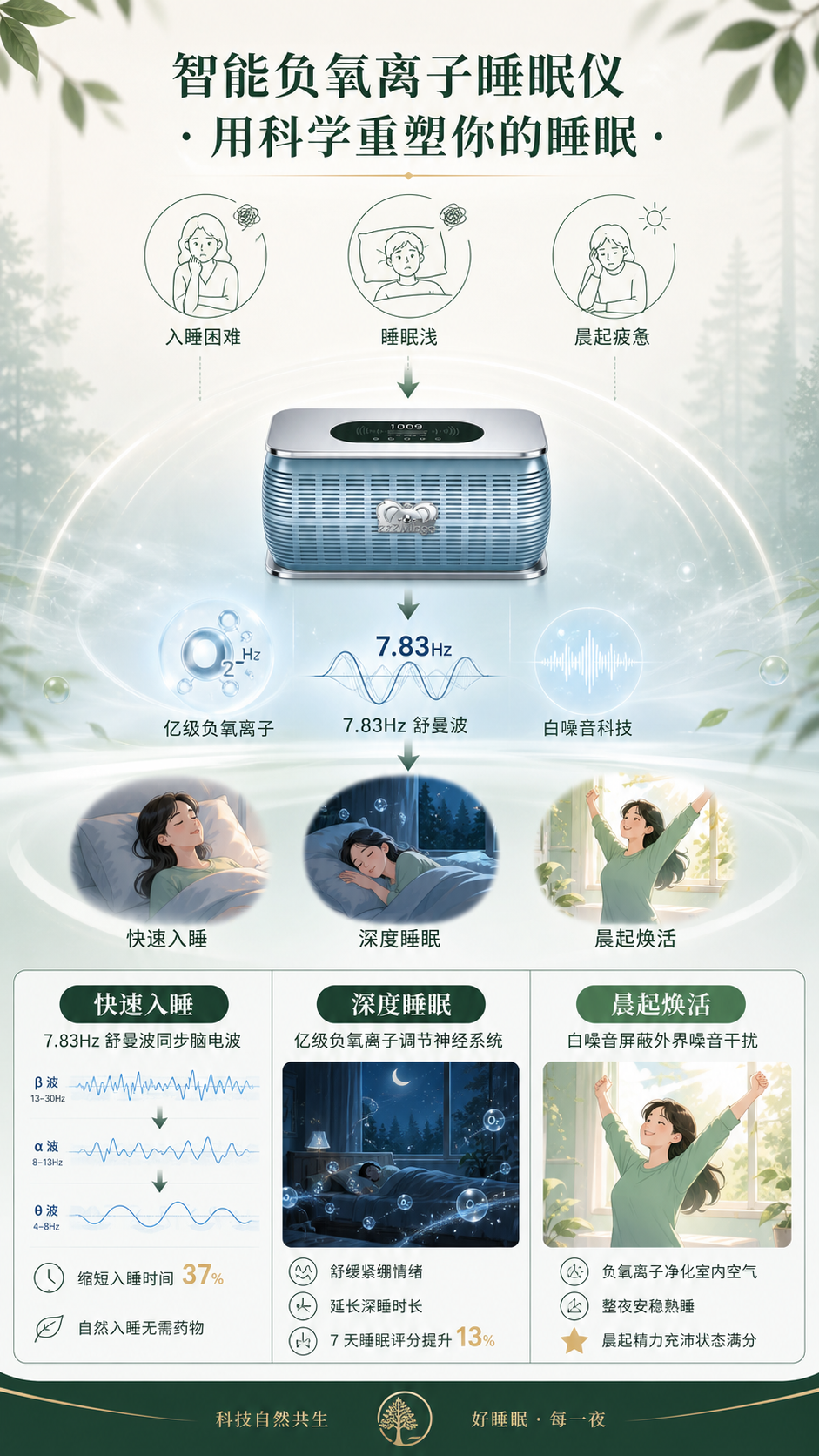 智能负氧离子睡眠仪