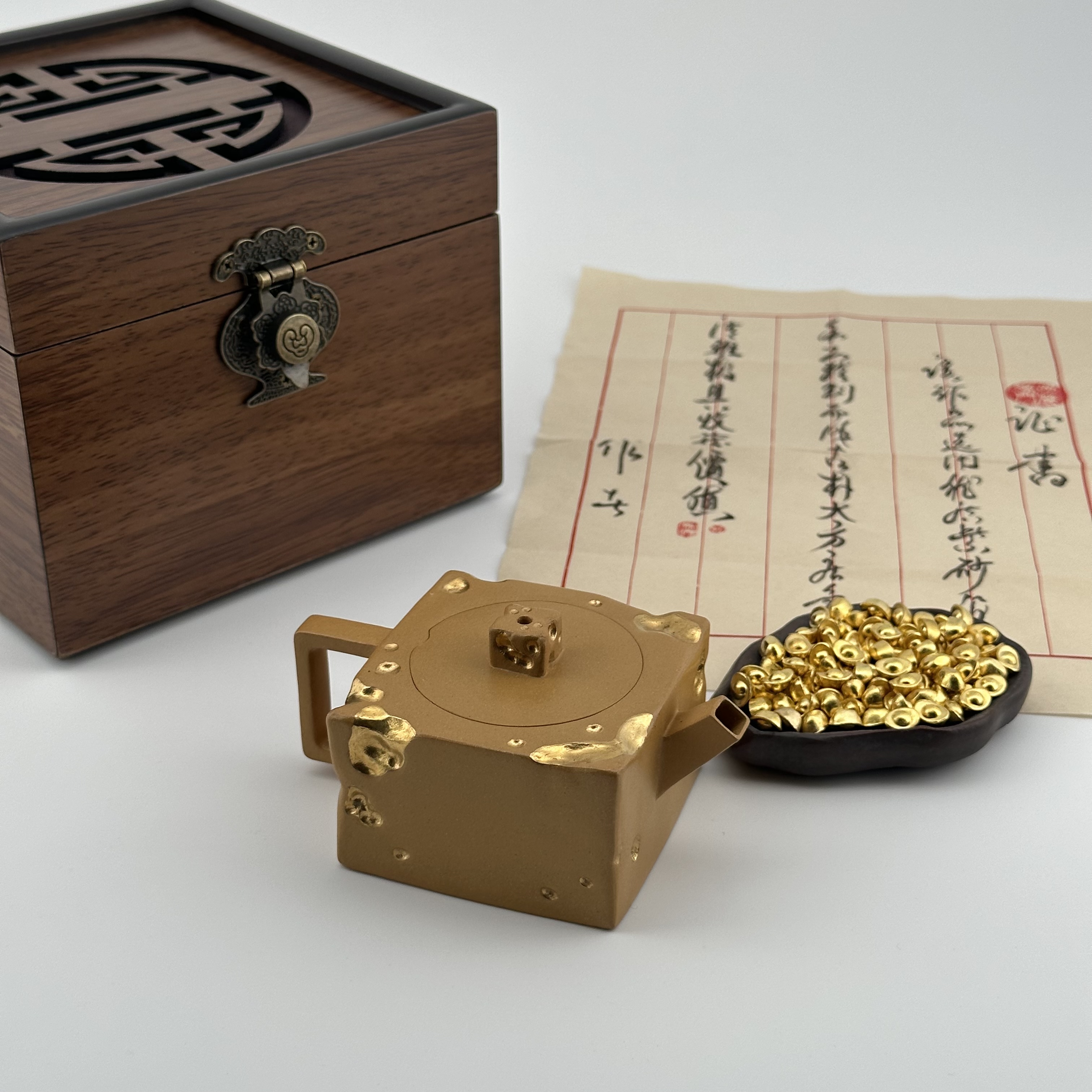 点石成金】古法紫砂结合非遗描金&mdash;&mdash;精诚所至，聚水生财