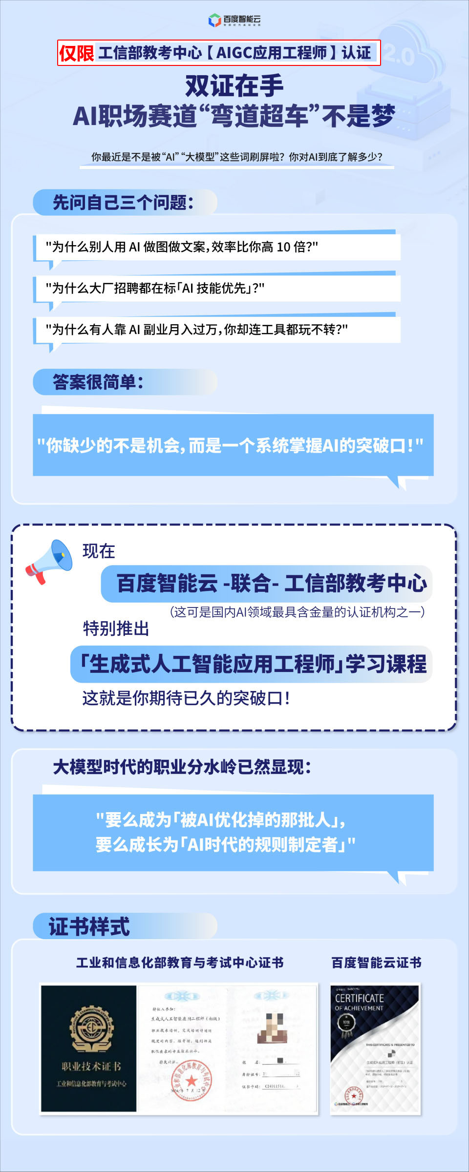 AIGC初级工信部证书