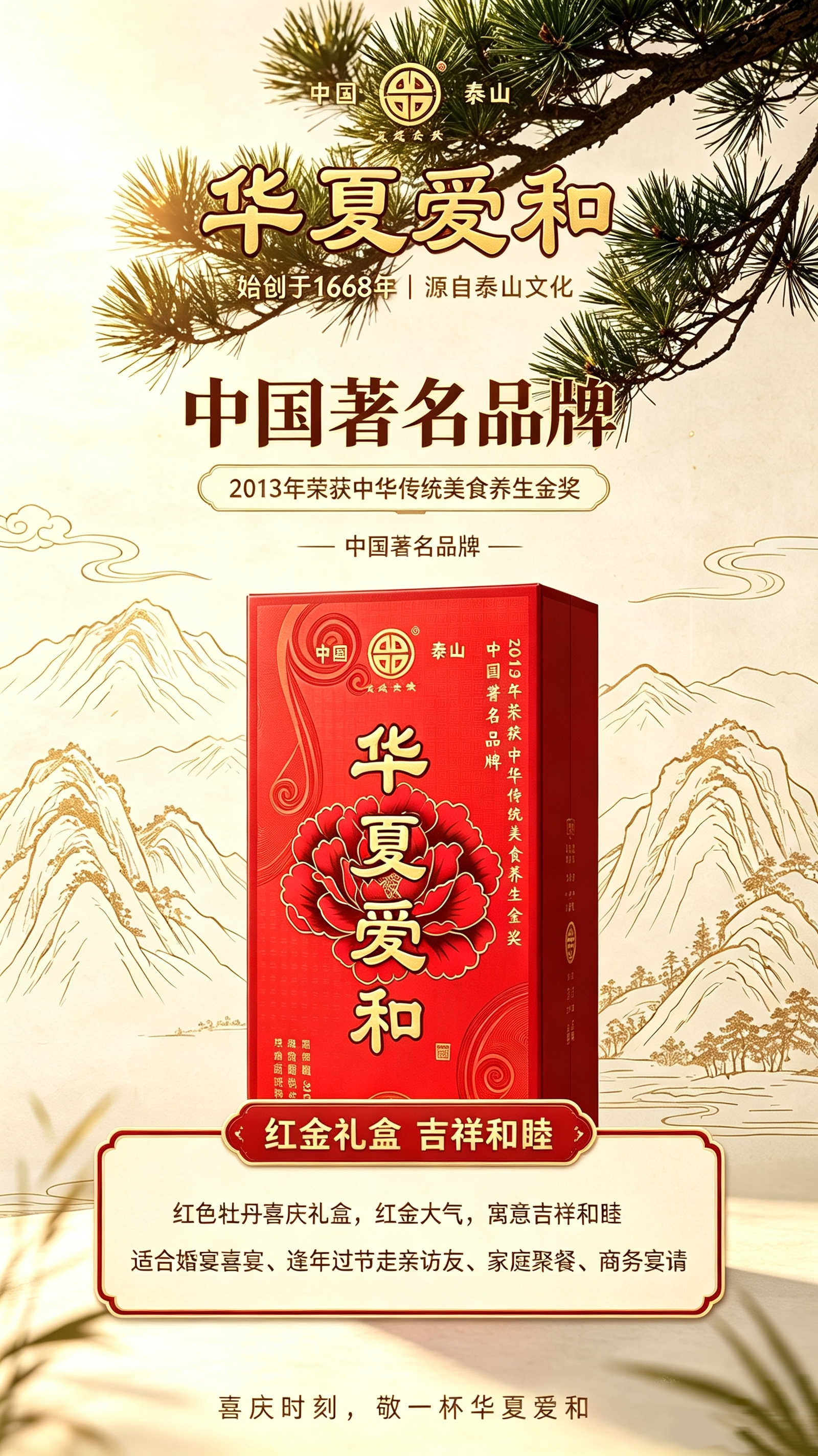 华夏爱和 浓香型白酒 500ml/瓶 39度